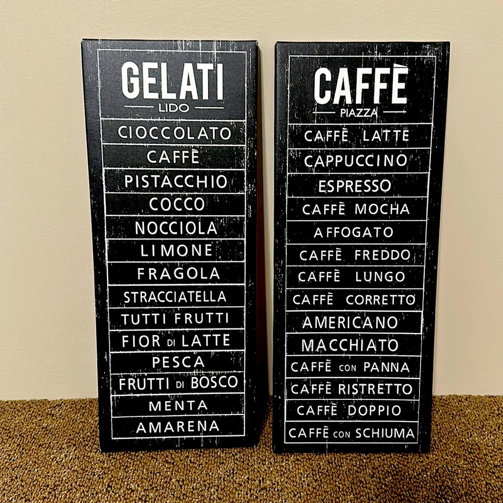 IKEA PJATTERYD matching cafe signs prints art SET of 2